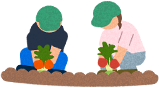 農業体験 体験学習生徒 イラスト