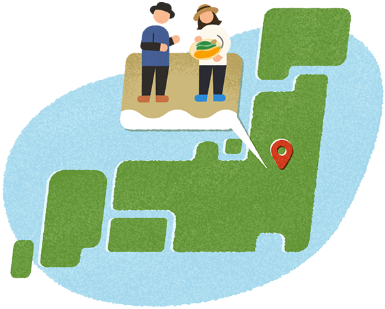 アクセス 会津猪苗代観光ファーム 位置 イラスト